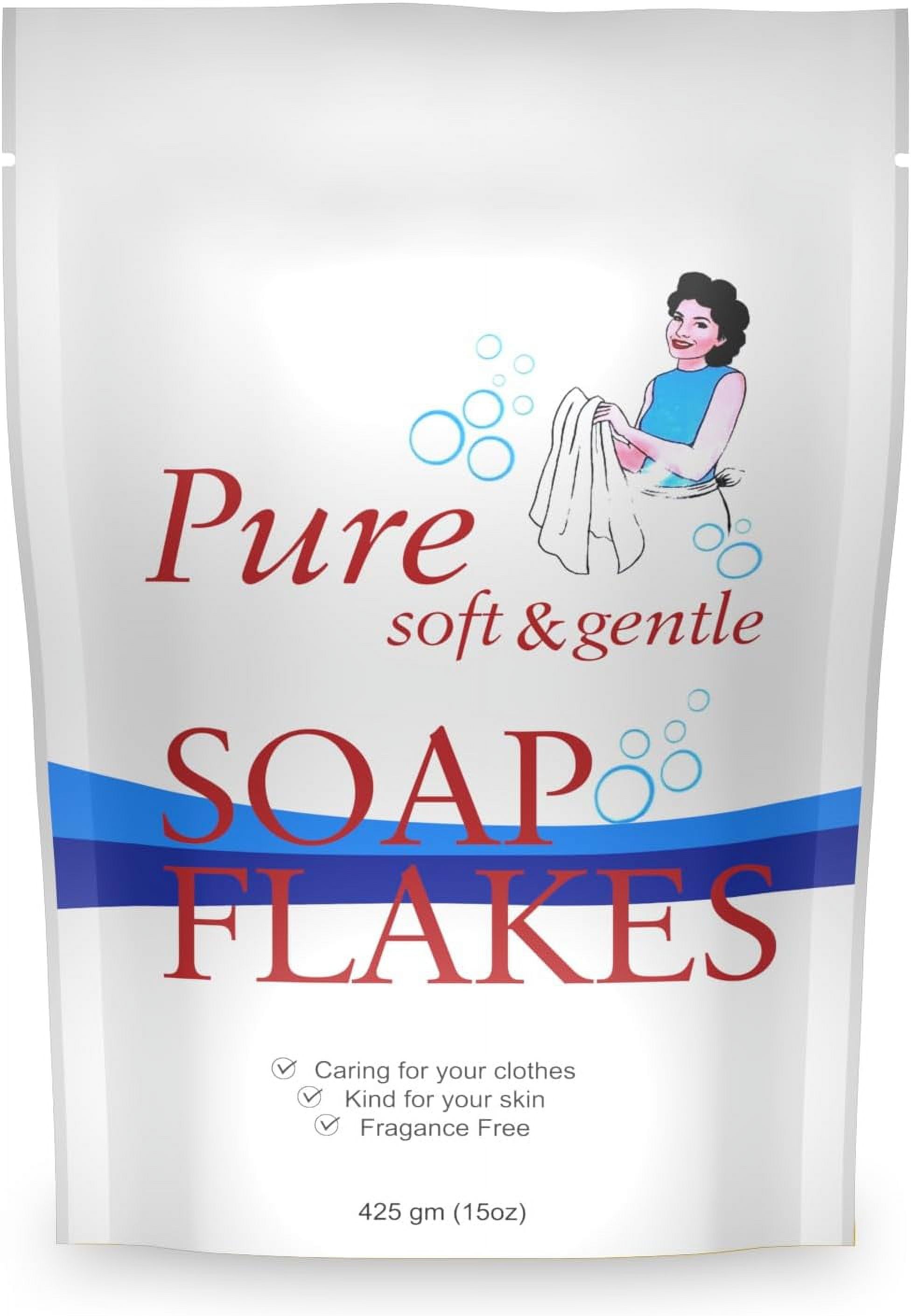 2pcs Pure Laundry Soap Flakes - 15oz - Soft & Gentle Laundry Flakes - Resealable Bag