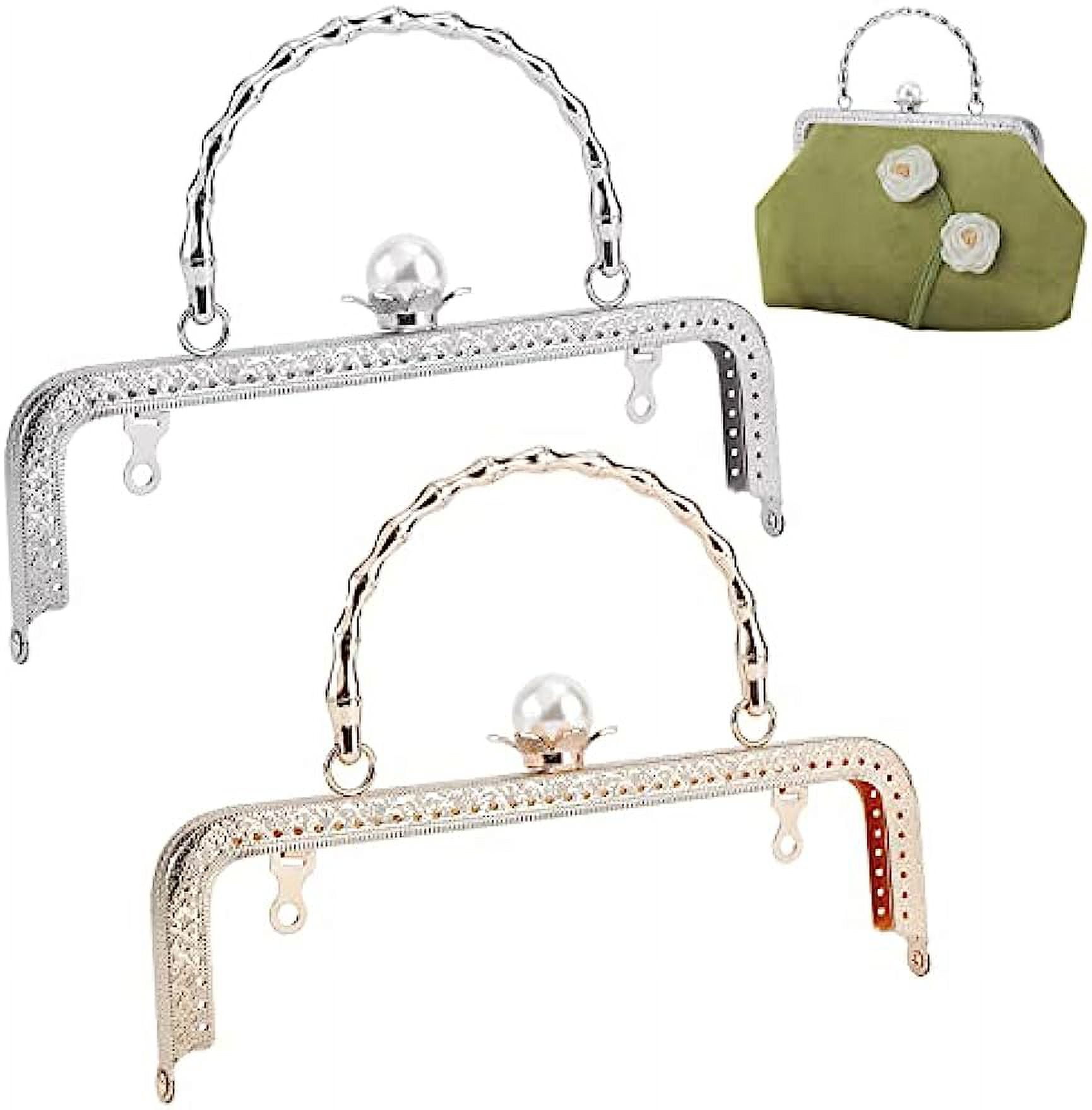 2pcs Purse Clasp Frame Bag Kiss Clasp Lock with Imitation Bamboo Stick