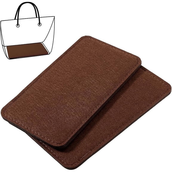 2pcs Purse Shaper 9 x 4.8 inch Handbag Base Shaper Brown Bag Bottom Felt Bag Shaper Purse Insert Rectangle Bag Liner Board