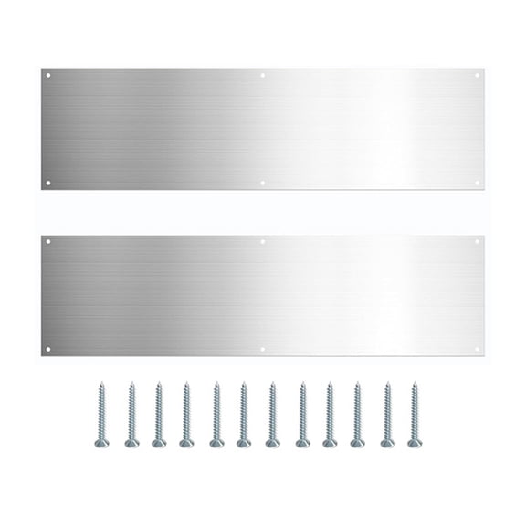 2pcs Push Door Plate Stainless Steel Door Kicking Plates with Screws for Home Public Office Door Interior Exterior Scratch