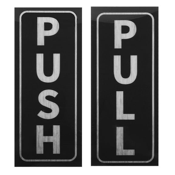 2pcs Push Pull Door Stickers for Glass Door Self-Adhesive Sign Decals Sliding Door Label Stickers Push Pull Stickers Signs