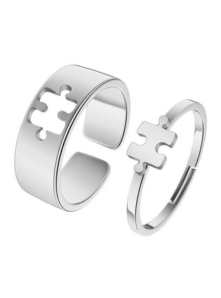 Puzzle piece deals ring set
