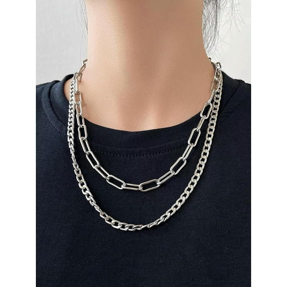 2pcs Quality Minimalistic Chain Necklace Jewelry for Women Gift for Her Necklace-Default[h401]