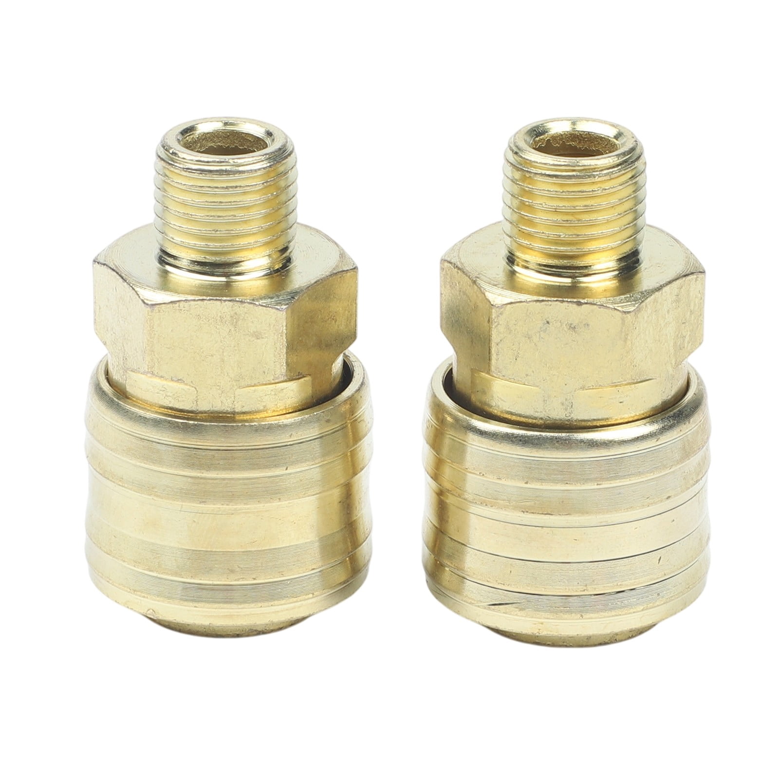 Thread For Coupler 2pcs Quick Connect Brass Air Coupling with 14 Inch Male For BSP Thread ...