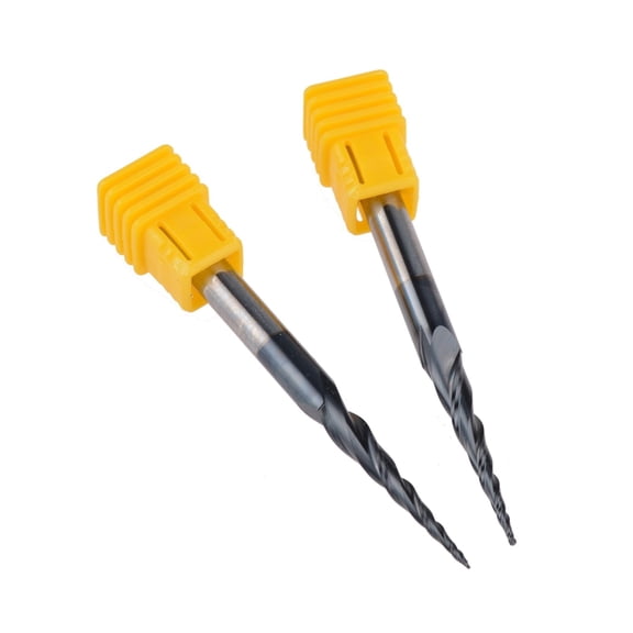 2pcs R0.5*D6*30.5*75L*2F Solid Carbide 6mm Ball Nose Tapered End Mills Router Bits CNC Taper Wood Metal Milling Cutter