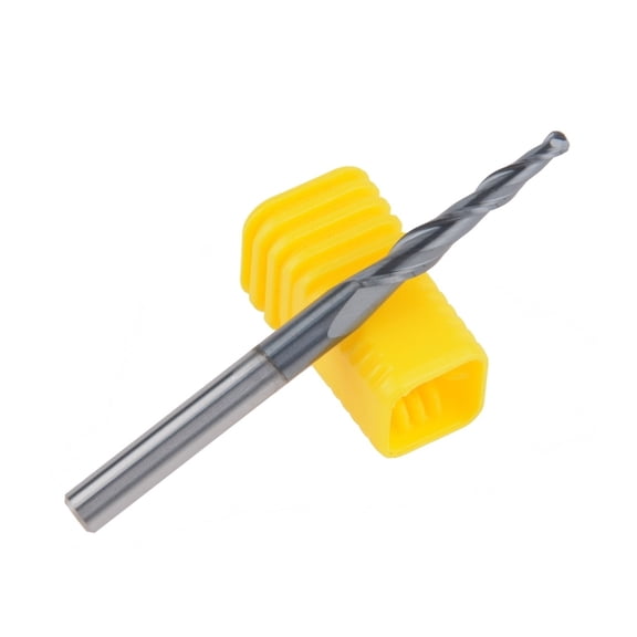 2pcs R1.0*D4*20.5*50L HRC55 Tungsten Solid Carbide Taper Ball Nose End Mill Cone Milling Cutter CNC Router Bit
