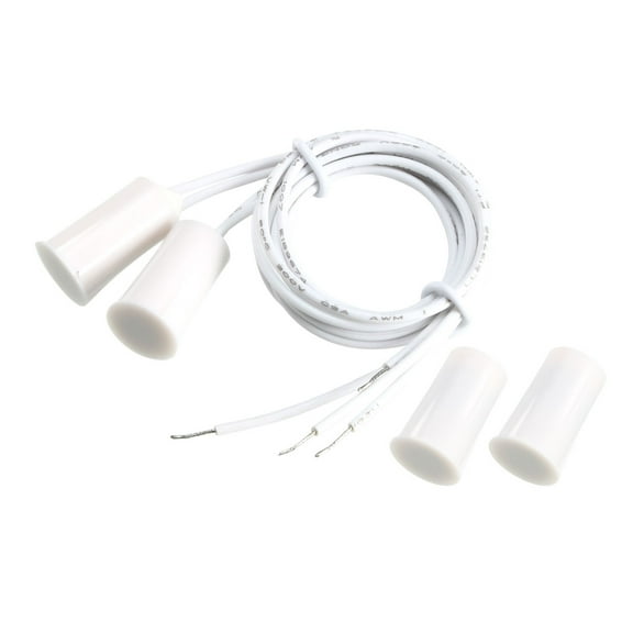 2pcs RC-33 NC Recessed Wired Security Window Door Contact Sensor Alarm Magnetic Reed Switch White