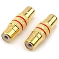 thumbnail image 1 of 2pcs RCA Audio Video Female to Female Jack Coupler Adapter Connector Gold Plated, 1 of 13