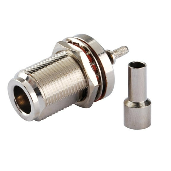2pcs RF Connector Adapter Coaxial N Female Bulkhead O-ring Crimp for RG174 RG316 Cable