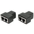 2pcs RJ45 Splitters 1 to 2 Ways Switches for Router