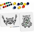thumbnail image 1 of 2pcs Raccoon Stencil 11.7x8.3inch Funny OK Gesture and Raccoon Drinking Painting Template with Paint Brush for DIY Art Craft Raccoon Decoration Wood Wall Furniture, 1 of 9