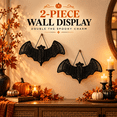 thumbnail image 1 of 2pcs Rattan Bat Halloween Wall Hanging Ornament, Natural Woven Black Bat Decor, Rustic Spooky Decoration for Wall, Door, Porch, Home & Holiday Festive Display, 1 of 8