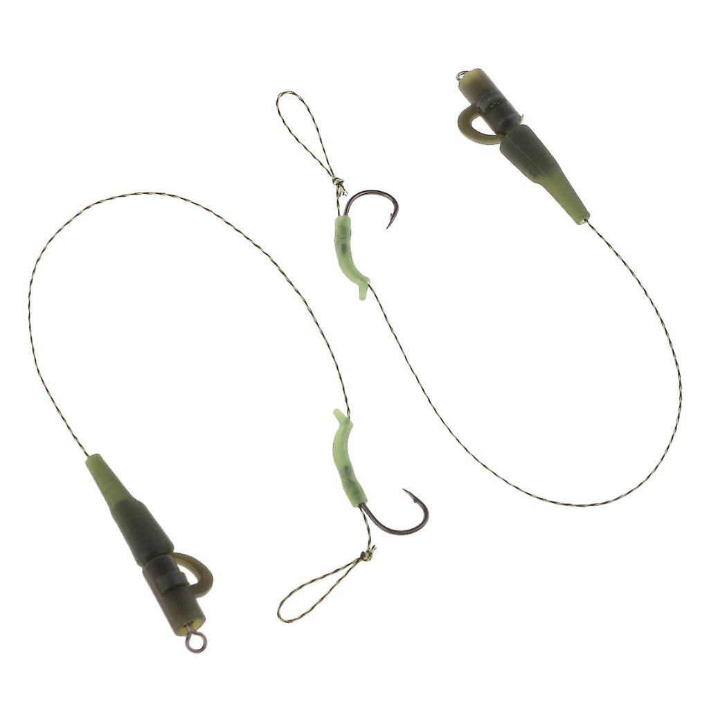2pcs Ready Tied Carp Fishing Hair Rigs 8 Strands Braided Thread Hook 04 ...