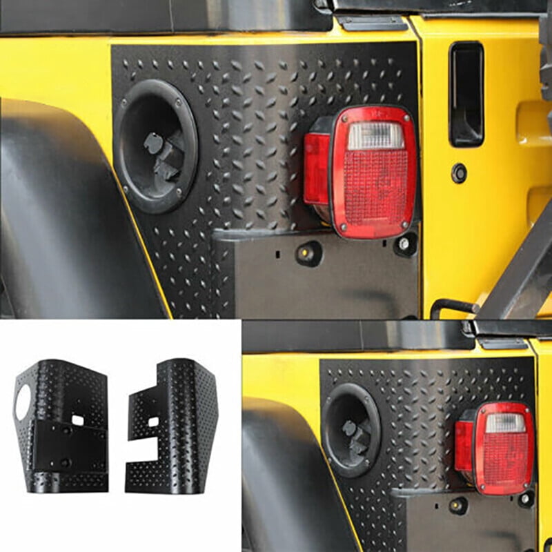 Pair Matte Black Rear Euro Tail Light Guard Cover Protector 2007 2016 for Jeep W