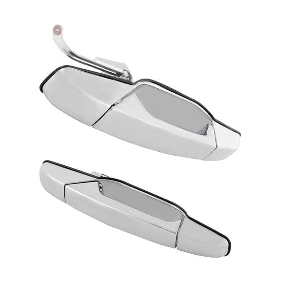 2pcs Rear Pair Left+Right Side Chrome Exterior Door Handle Compatible With Chevy/GMC/Cadillac 07-13 Avalanche/Silverado/Sierra New Body Crew Cab 07-14 Suburban/Tahoe/Yukon/XL/Escalade/ESV/EXT