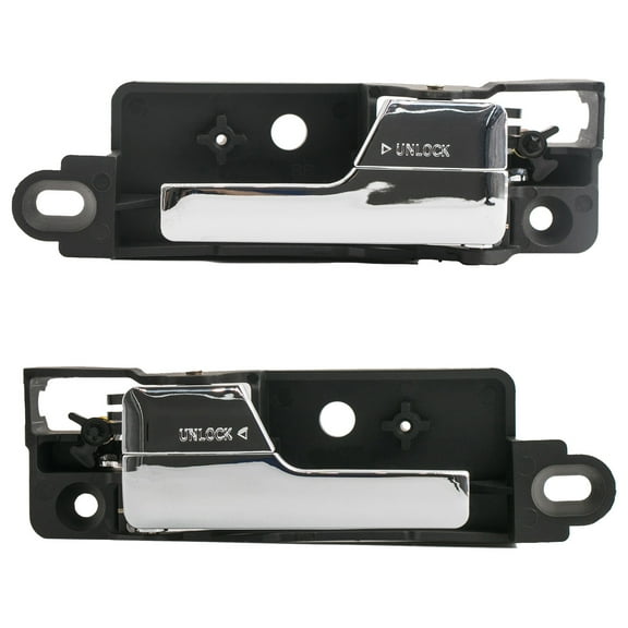 2pcs Rear Passenger+Driver Black Base Chrome Lever Interior Door Handle Replacement Kit Compatible With 06-12 Ford Fusion 06-11 Mercury Milan 06 Lincoln Zephyr 07-12 MKZ
