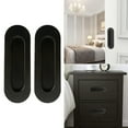 2pcs Recessed Flush Pocket Door Handles Knobs Pull Sliding Door