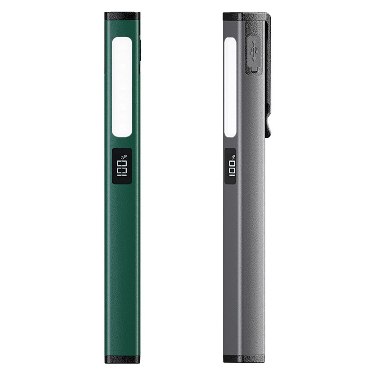 2pcs Rechargeable Pen Light Small Flashlight with COB Work Light, Portable LED Pocket Flashlight Bright Flashlights for Home, Car, Emergencies, with Type-C Charge, LCD Display