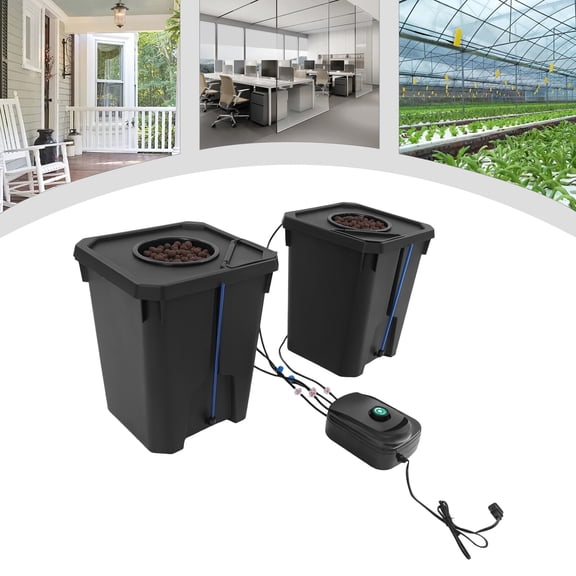 2pcs Recirculating Drip Garden System, Hydroponics Growing System, Culture Bucket System 27L