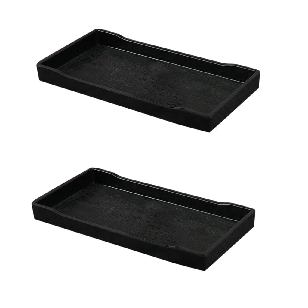 2pcs Rectangle Non Slip Dinner Serving Lap Tray Food Tray Restaurant