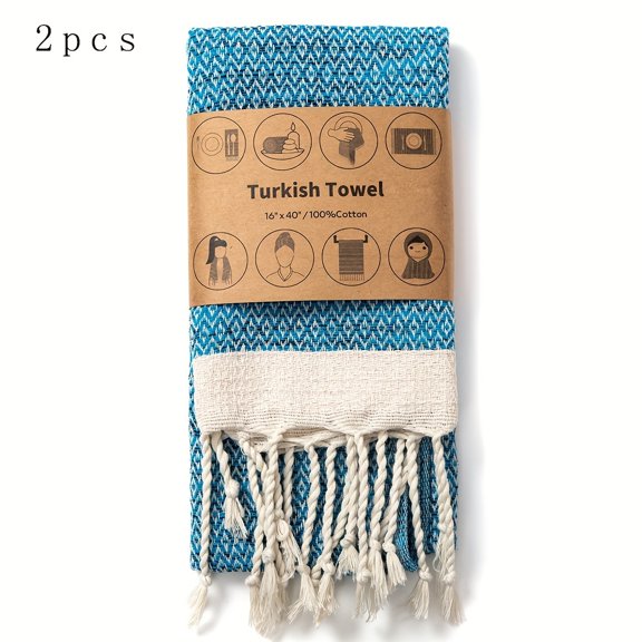 2pcs,Rectangular Scandinavian Tea Towel, Turkish Cotton Tassel Hand Towel, Decorative Bathroom Towels, Kitchen Towels, Dish Towels, Yoga Towels, Tablecloths, Spa Towels, Sport Towels cloth