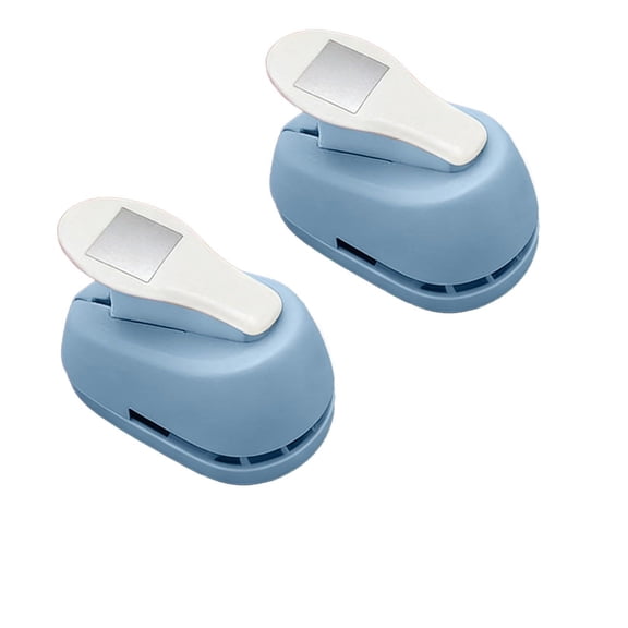 2pcs Rectangular Stamp Punch, Lockable Craft Hole Puncher for Paper – Premium Plastic & Stainless Steel, Portable for DIY Greeting Cards, Gift Tags & Scrapbooking