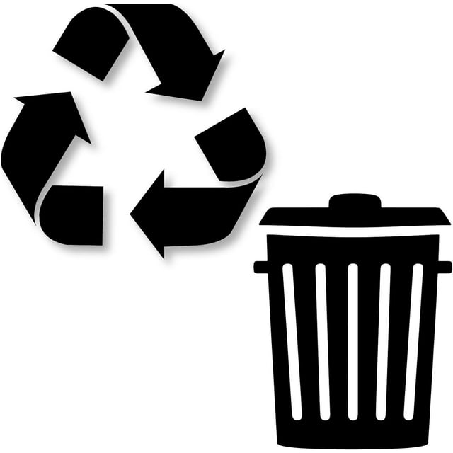 2pcs Recycle and Trash Sticker Style Symbol to Organize Trash cans or