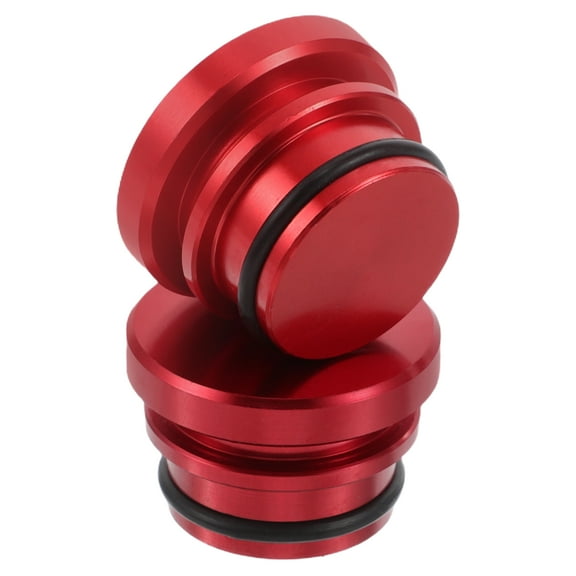 2pcs Red Metal Car Cigarette Lighter Plug Covers Power Socket Dustproof And Waterproof Cap Car Accessories