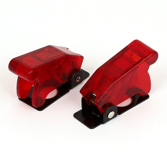 2pcs Red Plastic Spring Loaded Flip Cover Protection Cap for 12mm Toggle Switch