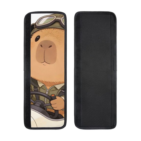 2pcs Refrigerator Door Handle Cover Kitchen Appliance Dishwashers Microwave Oven Cabinet Furniture Decor 5.1x15.7in Capybara Pilots A Plane