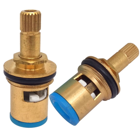 2pcs Replacement Faucet Cartridge, 20 Teeth Ceramic Disc Cartridge G1/2" Replacement Brass Faucet Valve,for Bathroom Kitchen Tap(Long,Thread Dia:5mm)