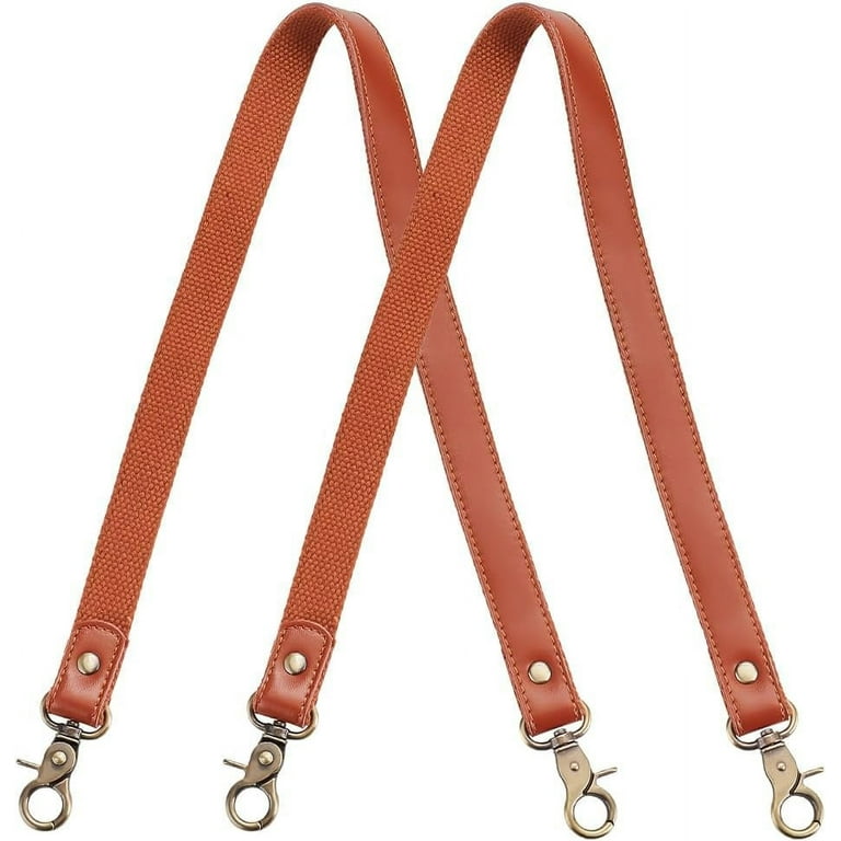 2pcs Replacement Leather Bag Handles 22.8 Inch Brown Purse Straps Handbags Shoulder Bag Strap Sewing Canvas Handbag Handles with Swivel Clasp for DIY Purse Making Handmade Bag Walmart
