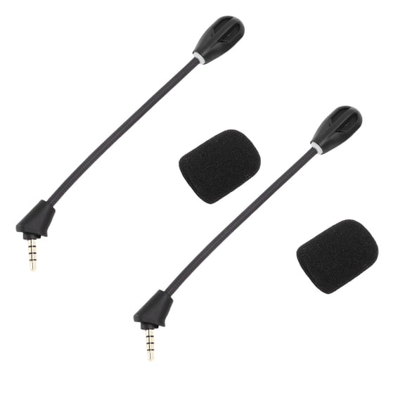 2pcs Replacement Microphone for Kingston HyperX Cloud II Wireless Gaming Headset, 3.5mm Noise Cancelling Detachable Mic