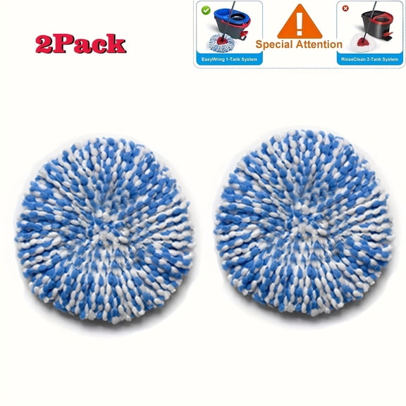 2pcs Replacement Mop Heads for Second Generation Dual Bucket Spin Mop, 15 Hole Small Triangle Mop Heads, Replacement Accessories
