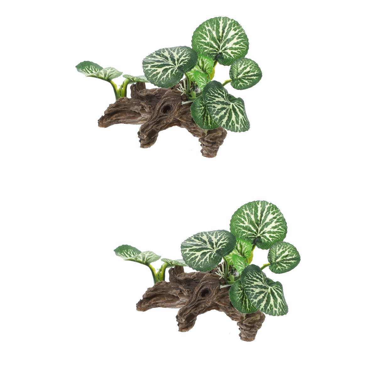REPTI ZOO Yellow Scindapsus Aureus Artificial Plant - Terrarium Decor For Reptiles, Geckos, Snakes With Resin Base