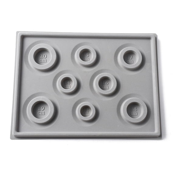 2pcs Resin Flocking Bead Design Boards for Bracelets Making Light Grey 34.8x26x1.5cm