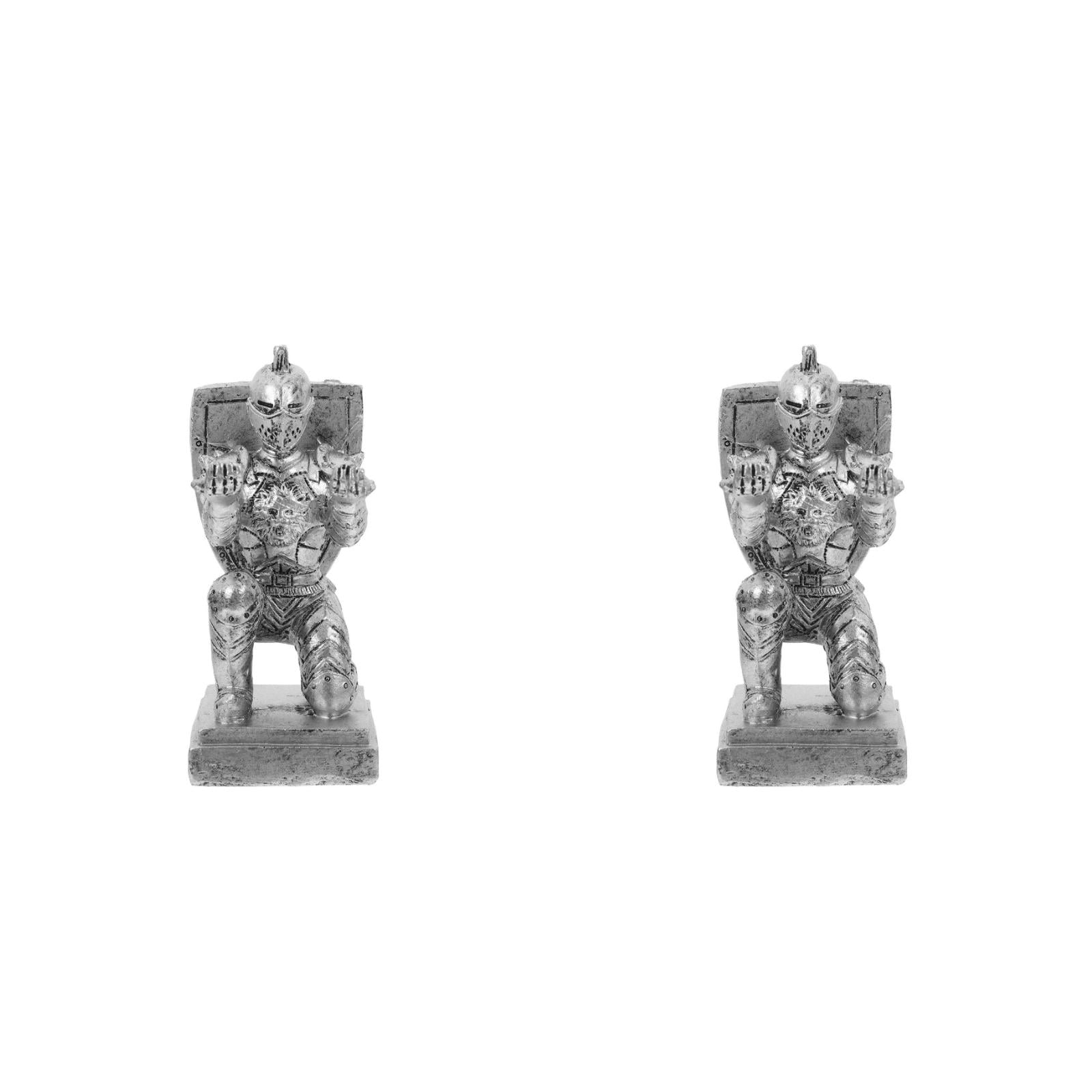 2pcs Resin Knight Shape Pen Holder Desk Organizer Accessories Desk Decoration Pen Stand For Office And Home Stationery Decor