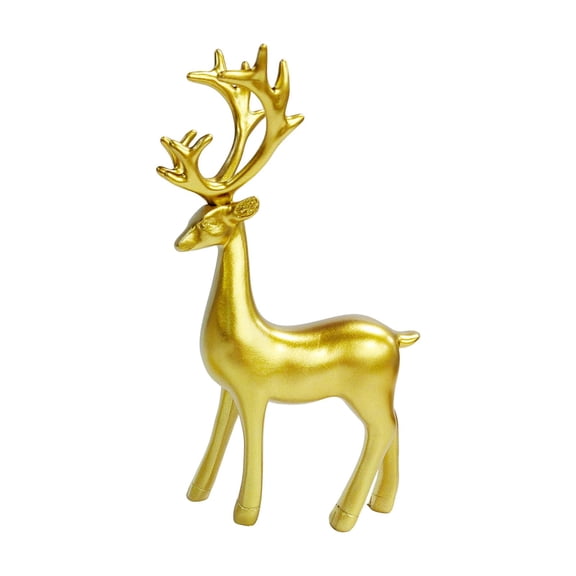 2pcs Resin Reindeer Sculpture, Deer Statue, Reindeer Ornament For Home Office Desk Decor, Gold