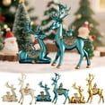 thumbnail image 1 of 2pcs Resin Reindeer Sculptures - Elegant Deer Statues for Home, Office & Holiday Decor - Modern Deer Couple Figurines for Tabletop, Shelf, Fireplace - Christmas, Wedding, Housewarming Gift,Blue, 1 of 6