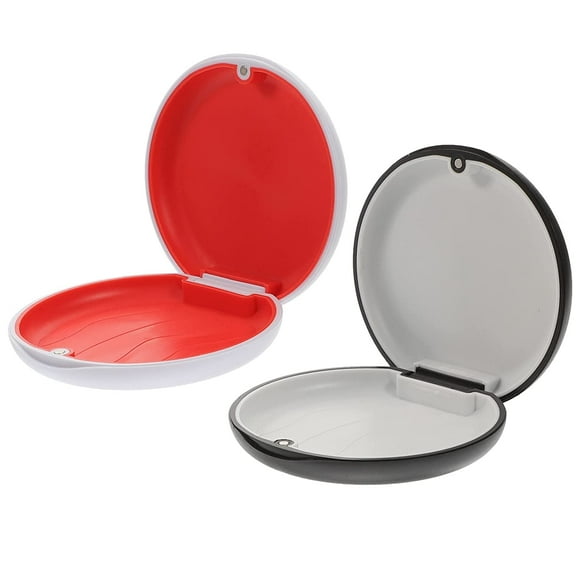 2pcs Retainer Case, Portable Dental Braces Box for Travel, with Magnetic Closure