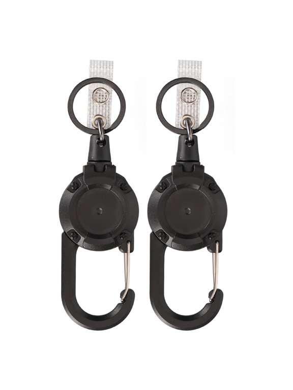2pcs Retractable Keychain Anti Lost High Rebound Retractable Key Ring for Badge ID Card Key