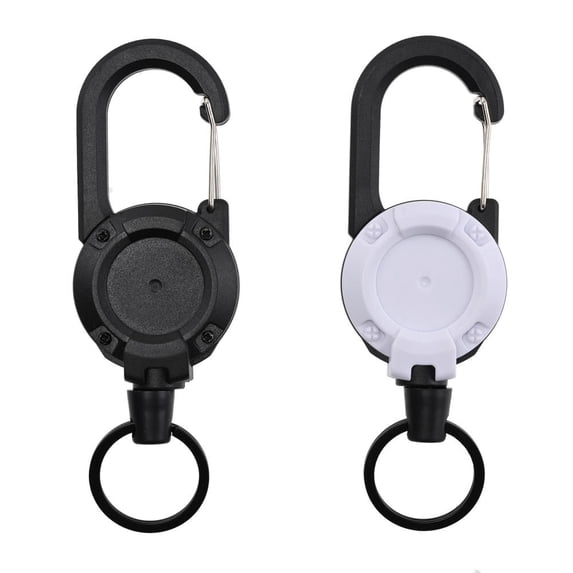 2pcs Retractable Pull Badge Reel Plastic ID Lanyard Name Tag Card Badge ...
