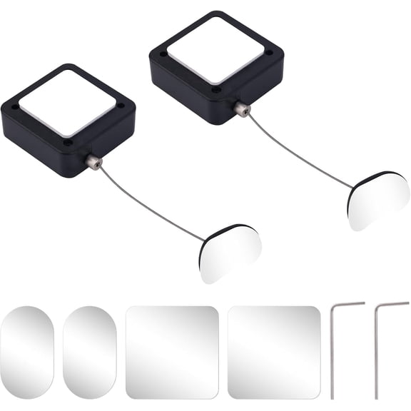 2pcs Retractable Remote Control Tether Locks, 6.56ft Adjustable Security Control Leash for TV Remotes Gaming Controllers, Perfect for Showroom Office Home