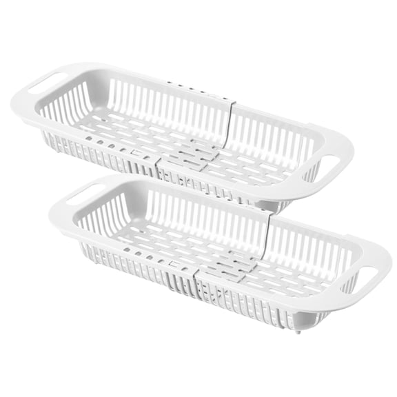 2-Pack Retractable Sink Strainers with Extendable Colander Basket for Fruit, Vegetable Drain and Kitchen Sink Use