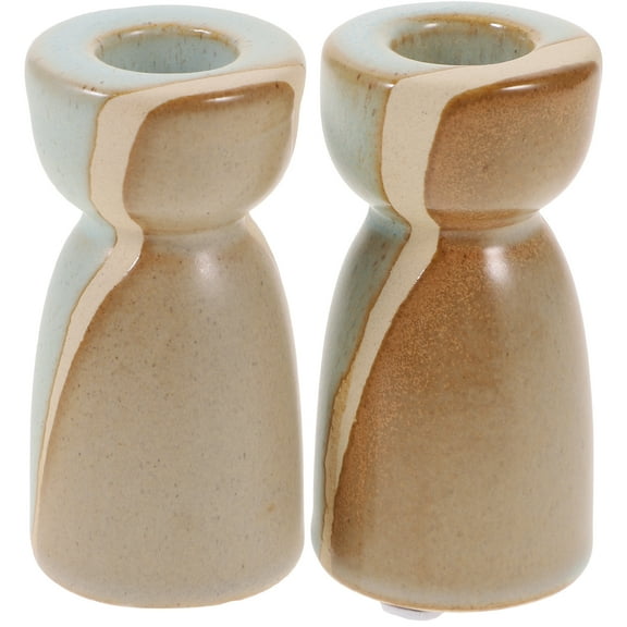 2pcs Retro Candle Holder Ceramic Candle Holder Taper Candle Holder Candle Stick Candle Holder