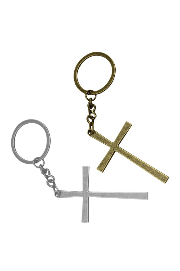 2pcs Decorative Cross Pendant Keychain For Backpack Handbag Small Metal Keychains For Adults Car Keys Bags Key Chain Purse Keychain Bag Hanging Decoration