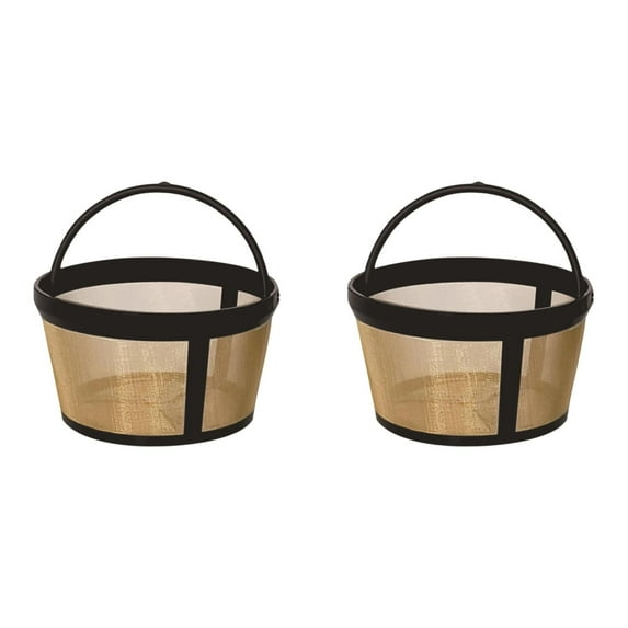 2pcs Reusable 4-5 Cup Basket Coffee Filter Fits MrCoffee Coffee Maker And Brewer Permanent Filter Replacement Compatible with Mr Coffee Gold Basket-Style Filters