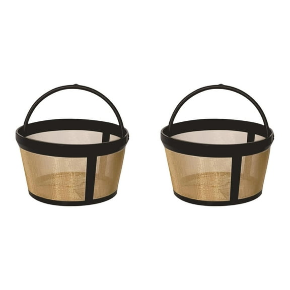 2pcs Reusable 4-5 Cup Basket Coffee Filter Fits MrCoffee Coffee Maker And Brewer Permanent Filter Replacement Compatible with Mr Coffee Gold Basket-Style Filters