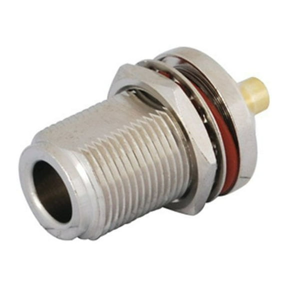 2pcs Rf Coaxial Cable Terminal Copper Alloy Connector N Jack Bulkhead O-ring Straight Solder for Rg402 0.141"