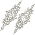 thumbnail image 1 of 2pcs Rhinestone Applique for Wedding Dress Iron on/Sew Rhinestone Patch Rhombus Diamond Sewing Appliques, 1 of 9